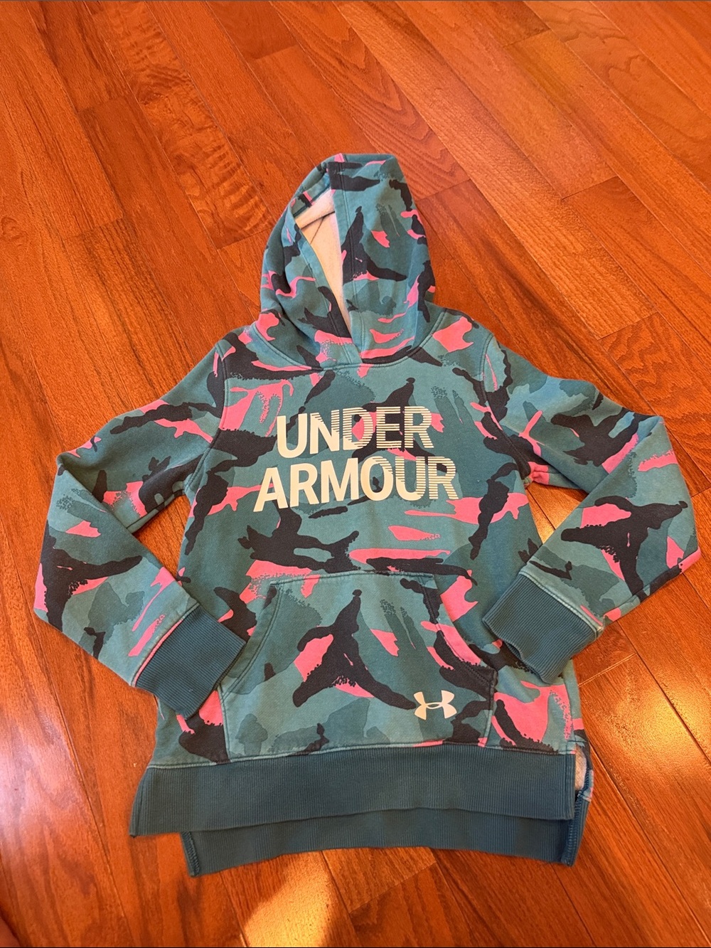 Under Armour Teal & Pink Camo Kids Hoodie
